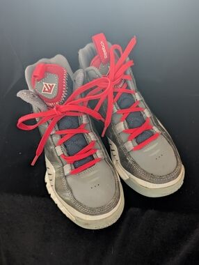 Reebok Kids Gray Sneakers with Bright Red Laces